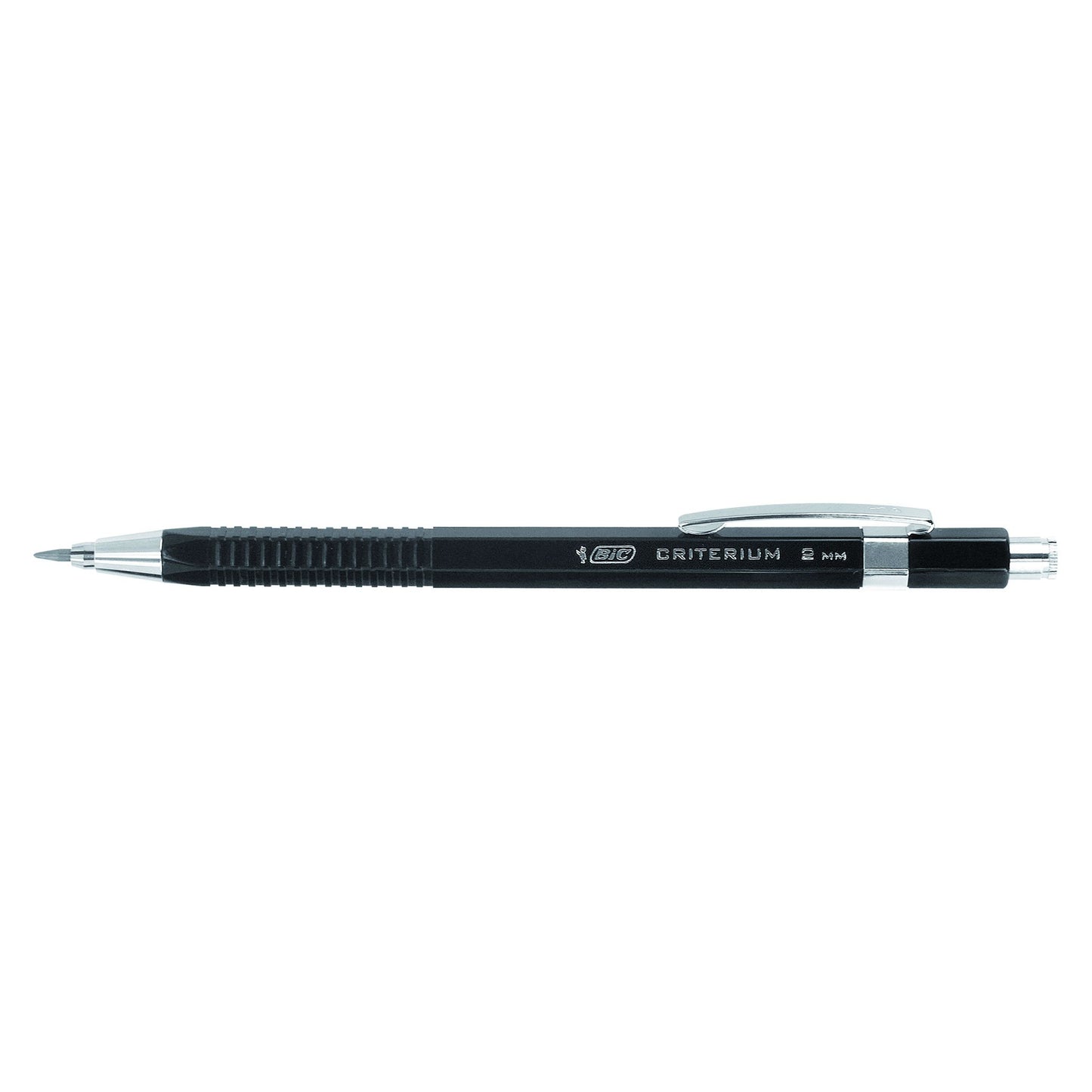 Criterion – Druckbleistift HB 2 mm mit Radiergummi-Metallclip | 12 Stück