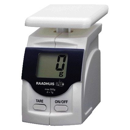 Rathaus - Briefwaage bis 500 Gramm aus weißem Kunststoff