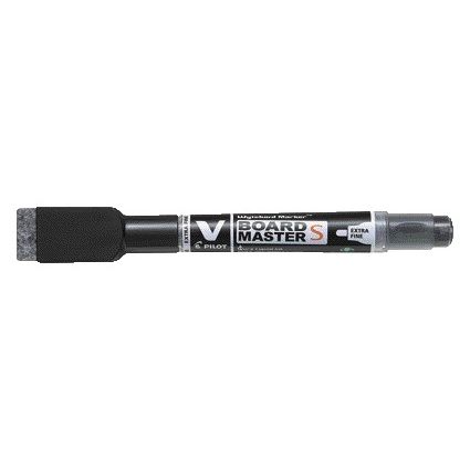 Pilot - Whiteboardmarker mit Radiergummi rund extra fein schwarz