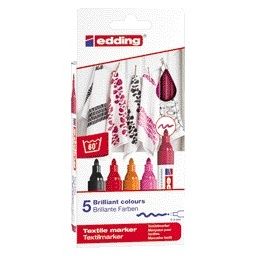 Edding - Marqueur textile 4500 rond 2-3mm chaud assorti 5 pièces
