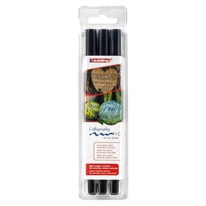 Edding - Stylo calligraphie 1255 ligne noire 2.0 3.5 5.0mm blister de 3 pcs
