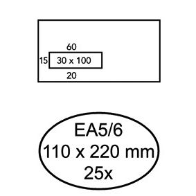 Quantore - Enveloppe 110x220mm fenêtre 3x10cm gauche autocollante 25 pièces