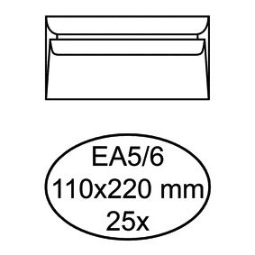 Quantore - Envelop bank EA5/6 110x220mm zelfklevend wit 25 stuks