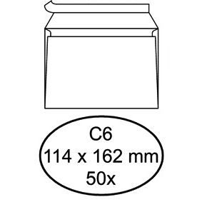 Quantore - Briefumschlagbank C6 114x162mm selbstklebend weiß 50 Stück
