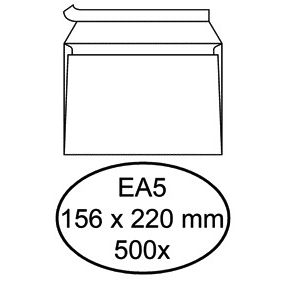 Hermes – Briefumschlagbank EA5 156 x 220 mm, selbstklebend, weiß, Schachtel mit 500 Stück