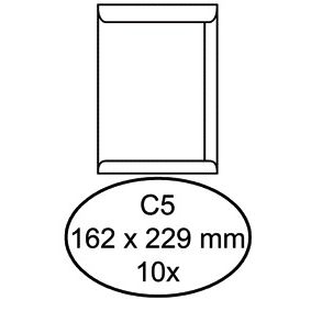 Hermes - Enveloppe certificat C5 162x229mm autocollante blanche pack de 10 pièces
