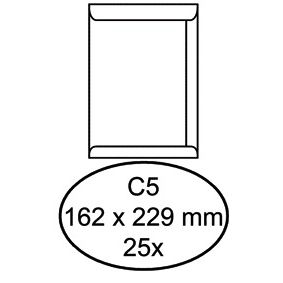 Hermes - Enveloppe certificat C5 162x229mm autocollante blanche pack de 25 pièces