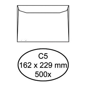 Hermes - Enveloppe banque C5 162x229mm gommée blanche boite de 500 pièces