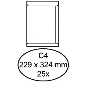 Quantore - Enveloppe acte C4 229x324mm autocollante blanc 25 pièces