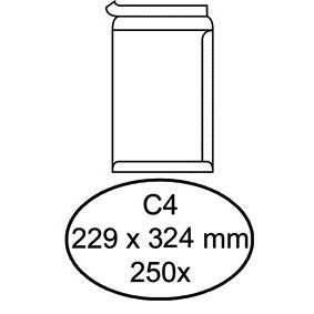 Quantore - Enveloppe acte C4 229x324mm autocollante blanc 250 pièces