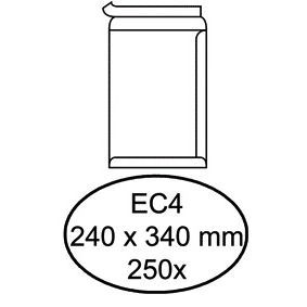 Hermes - Enveloppe acte EC4 240x340mm autocollante blanche boite de 250 pièces