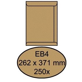 Quantore - Envelop akte EB4 262x371mm bruinkraft 250 stuks