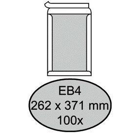Quantore - Carton enveloppe dos EB4 262x371mm autocollant blanc 100 pièces