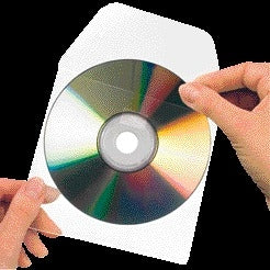 Djois - Cd/dvd hoes 127x127mm met klep zelfklevend transparant 10 stuks