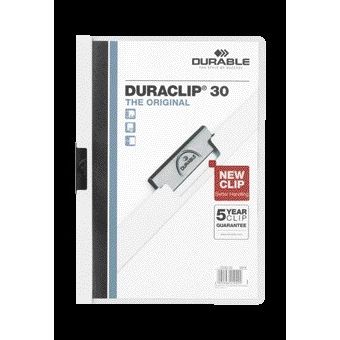 Durable - Dossier à clips Duraclip A4 3mm 30 feuilles blanc | 25 pièces