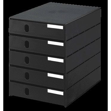 Styro - Schubladenkastenfalle 5 Schubladen schwarz geschlossen