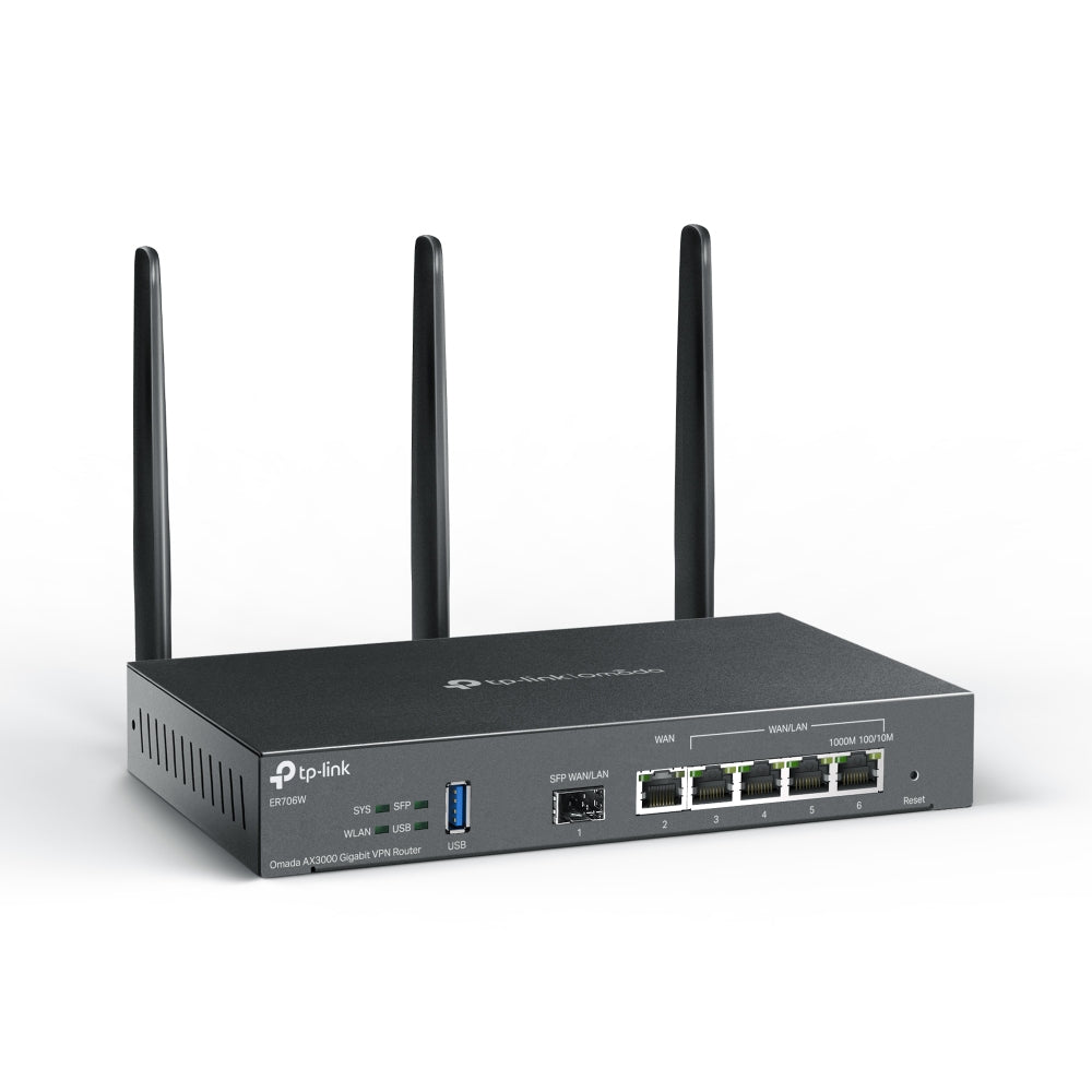 TP-Link - Omada ER706W draadloze router Gigabit Ethernet Dual-band (2.4 GHz / 5 GHz) Zwart