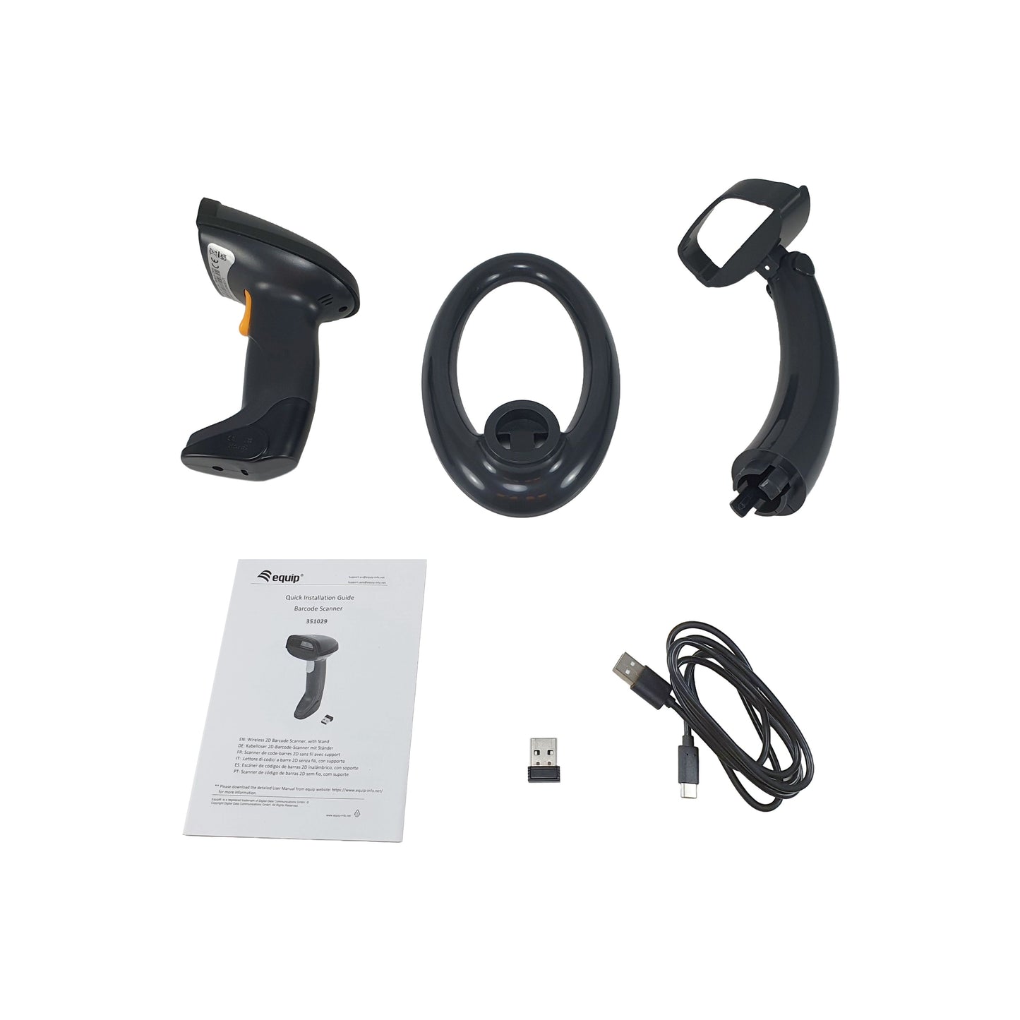 EQUIP - 351029 barcode-lezer Draagbare streepjescodelezer 1D/2D CMOS Zwart