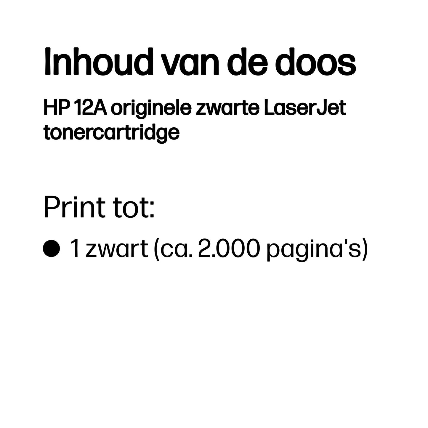 HP - 12A originele zwarte LaserJet tonercartridge