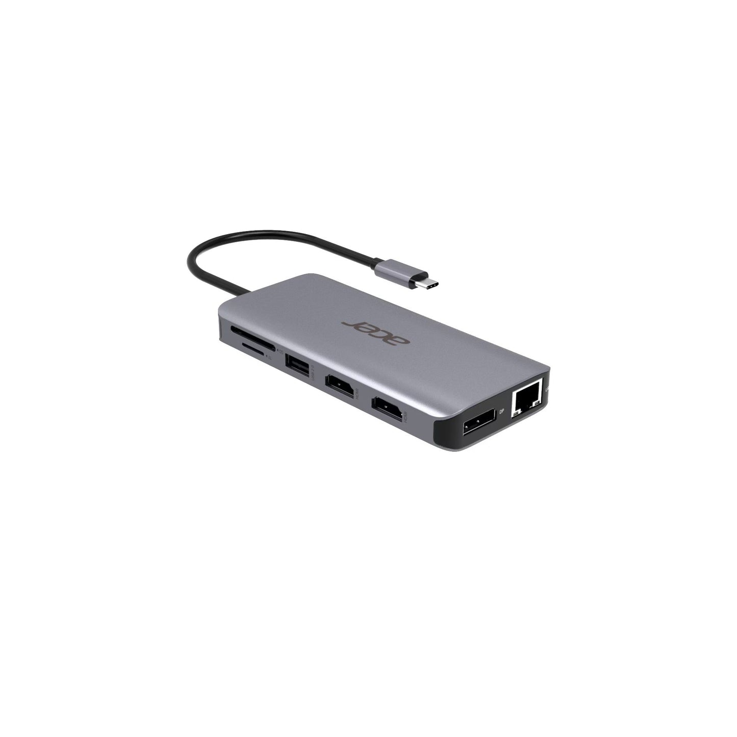 Acer - 12-in-1 Type-C Dongle Bedraad USB 3.2 Gen 1 (3.1 Gen 1) Type-C Zilver