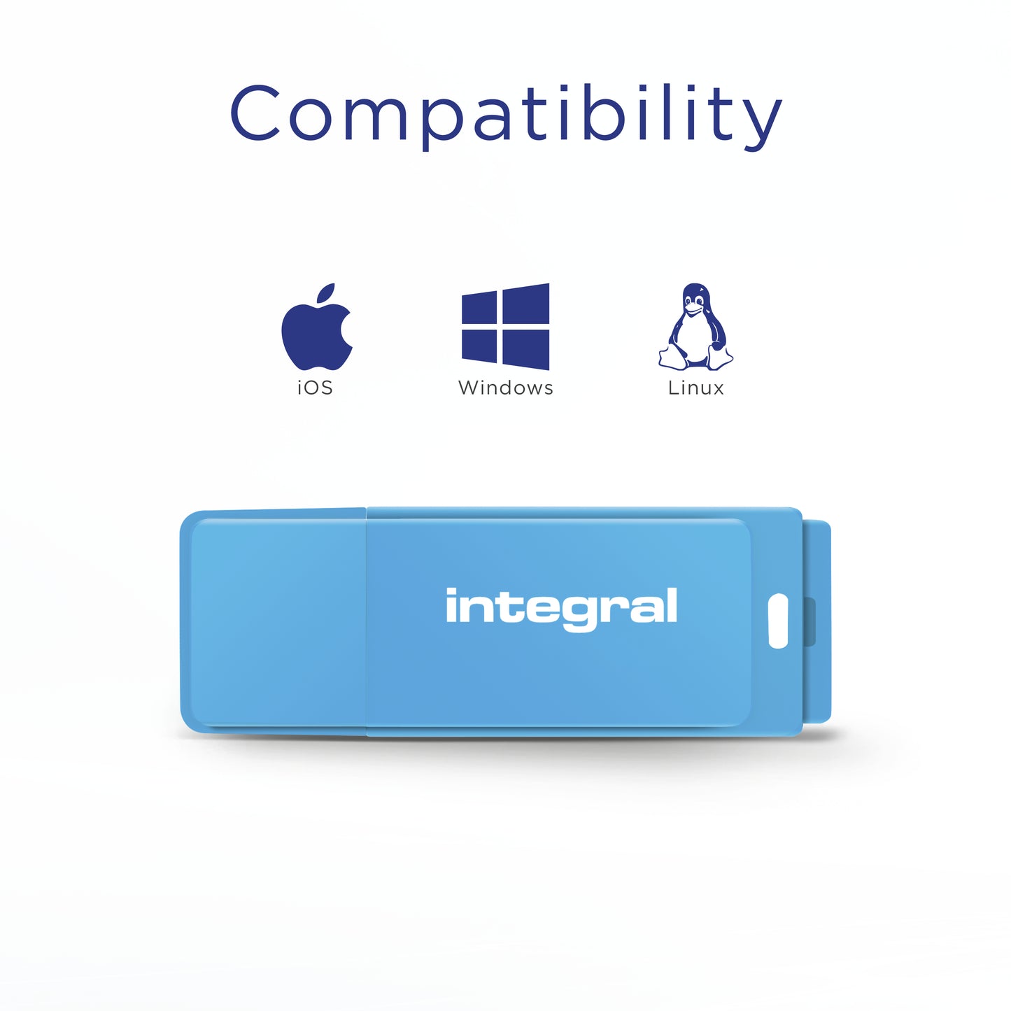 Integral - Clé USB 2.0 32 Go bleu fluo