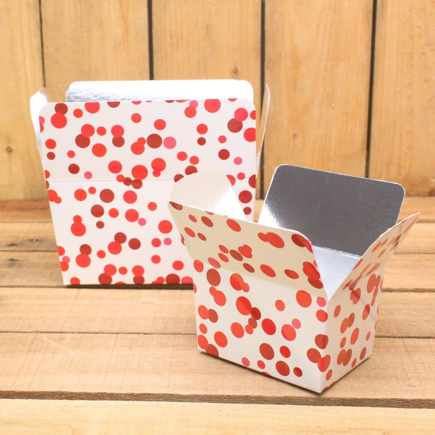 Klika - Bonbon doosjes Chocolade doosje Red dot LAAG 12 stuks