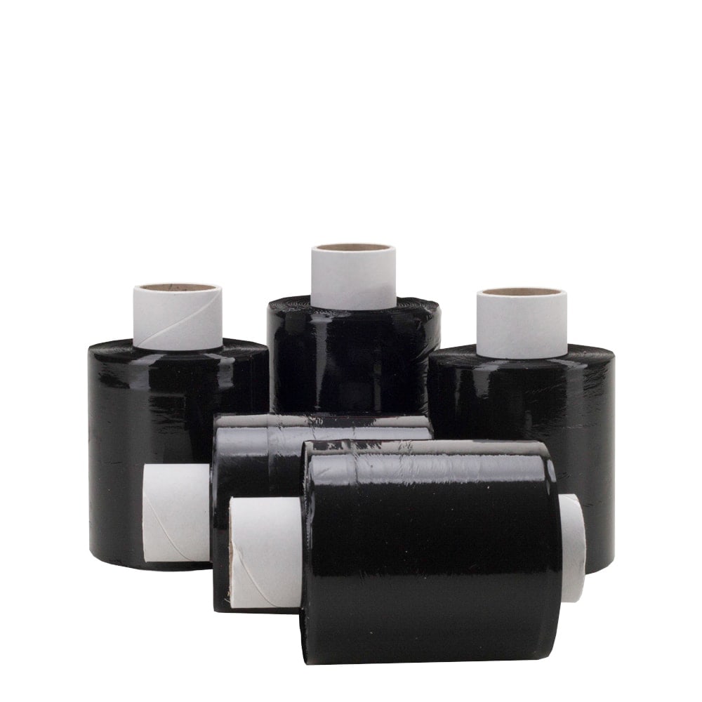Klika - Mini-Wickelfolie Bündelfolie 20 Mikron 10 cm x 250 Meter schwarz | 40 Stück