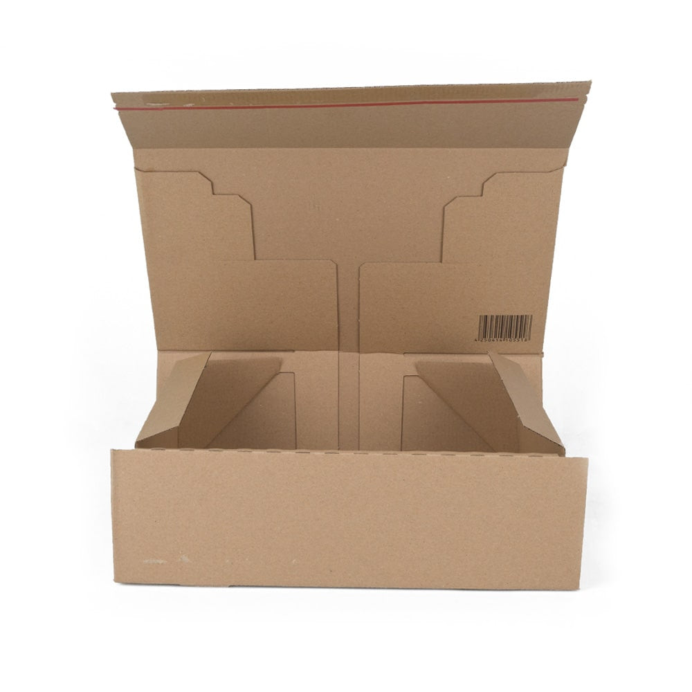 Klika - Boîtes postales avec fermeture à rabat simple vague 308 x 210 x 110 mm (format A4) marron | 20 pièces