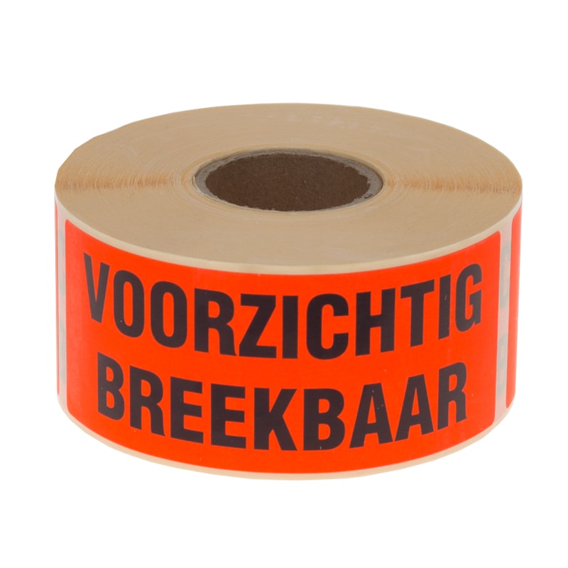Klika - Etiketten 'voorzichtig breekbaar' 50 x 130 mm 500 stuks per rol