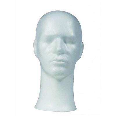 Klika - Tête de perruque blanche hauteur 33cm gentleman 9 pièces