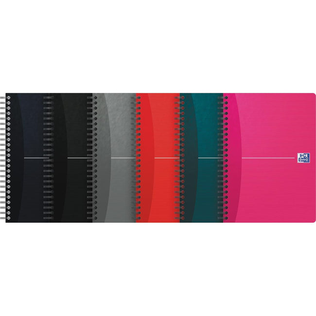 Oxford -  Essentials spiraalschrift, 100 bladzijden, ft A5, geruit 5 mm, geassorteerde kleuren