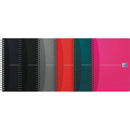 Oxford - Carnet à spirales Essentials, 100 pages, ft A5, quadrillé 5 mm, couleurs assorties