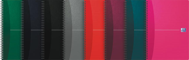 Oxford - Carnet à spirales Essentials, 100 pages, format A4, quadrillé 5 mm, couleurs assorties