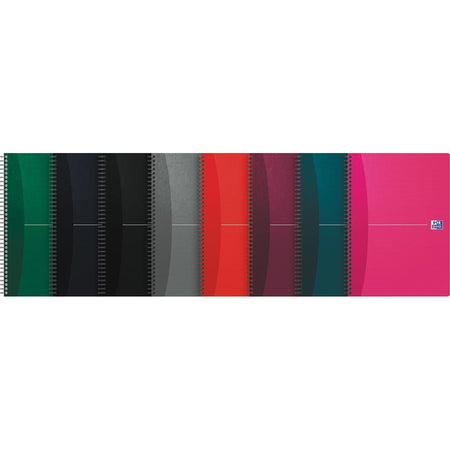 Oxford - Carnet à spirales Essentials, 180 pages, format A4, ligné, couleurs assorties