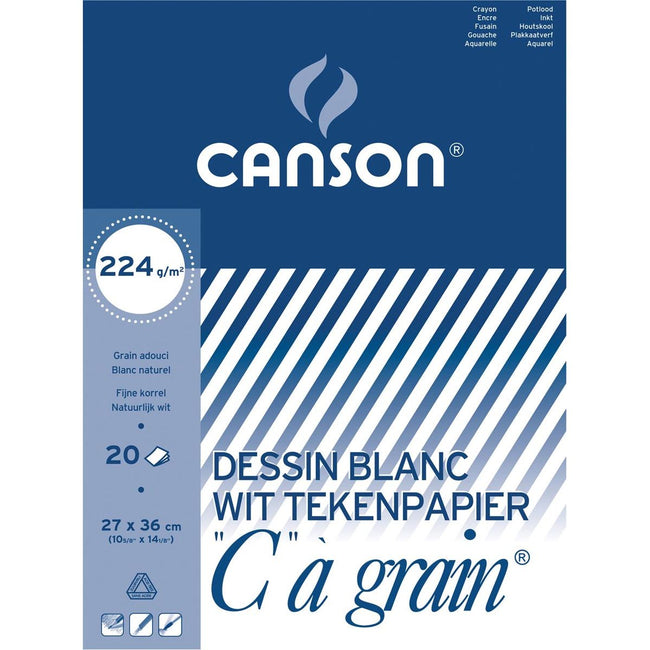 Canson - Bloc de dessin C à grain 224 g / m², ft 27 x 36 cm