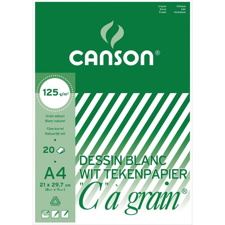 Canson - Bloc à dessin C à grain 125 g/m², pi 21 x 29,7 cm (A4)