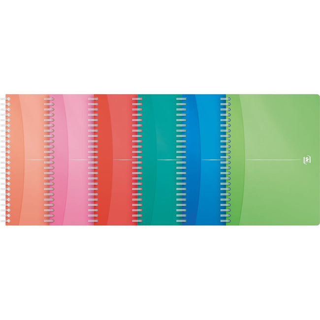 Oxford - Carnet à spirale My Colors, 180 pages, format A5, quadrillé 5 mm, couleurs assorties