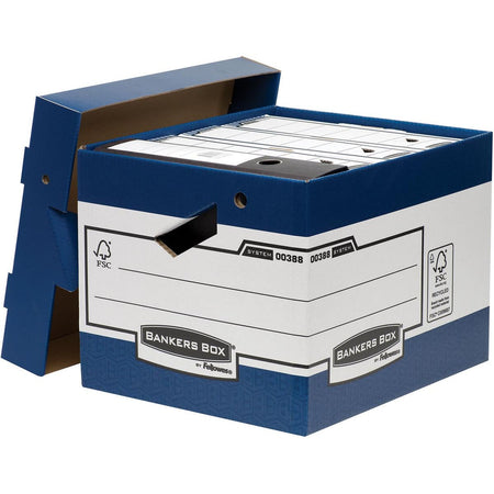 Bankers Box - Boîte d'archives, dimensions 33,3 x 29,2 x 40,4 cm, bleue