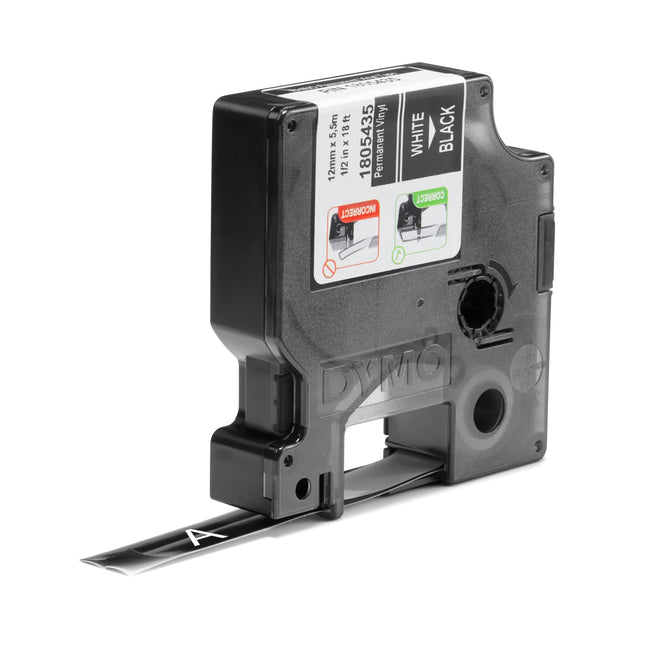 Dymo -  Labele  rhino industrieel vinyl 12mm zwart