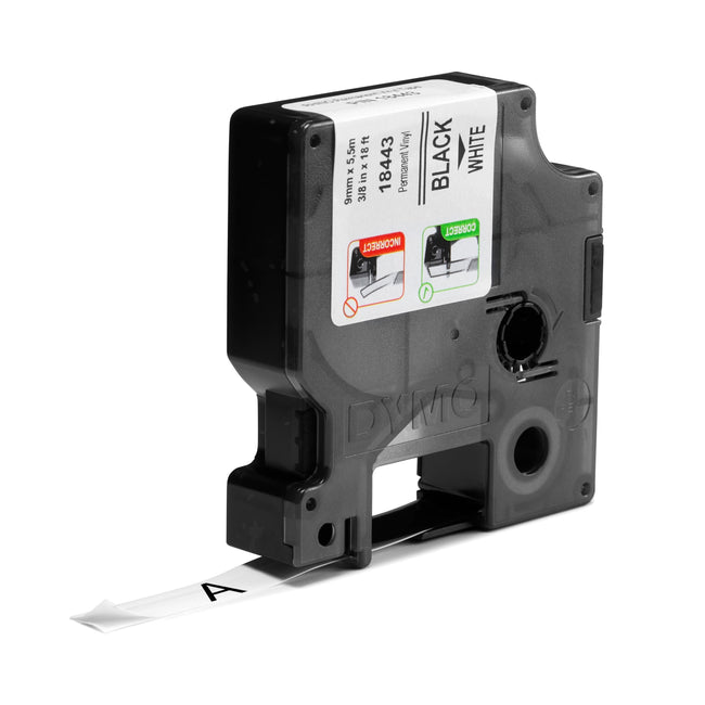 Dymo -  Labele  rhino industrieel vinyl 9mm wit