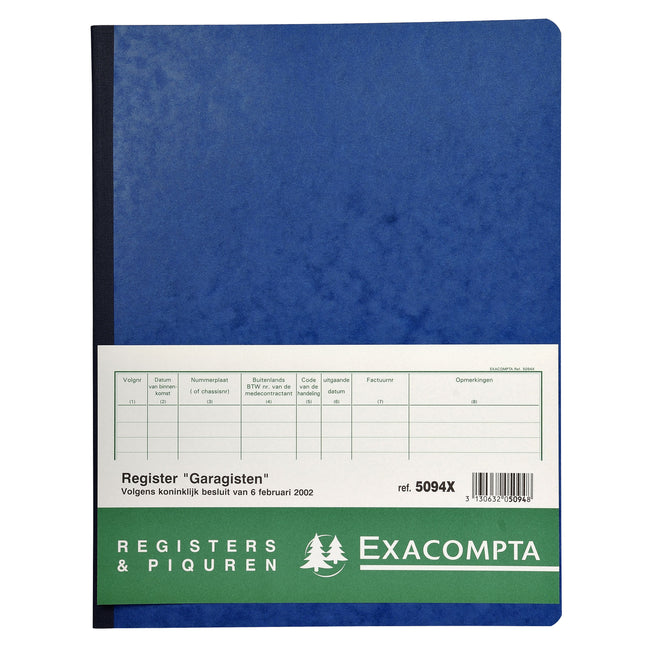Exacompta -  Register piqure garagisten 320x250mm 80vel assorti