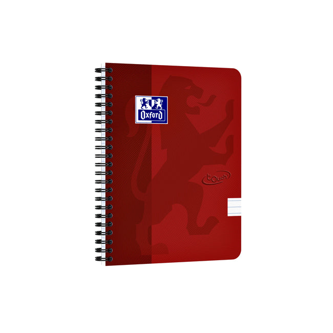 Oxford - Bloc spirale Touch A5 ligne 140 pages 80gr rouge