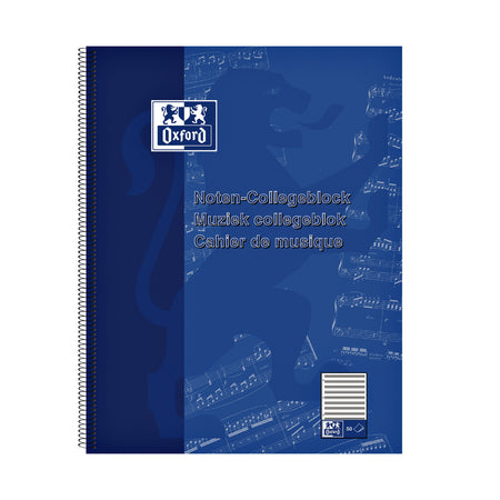 Oxford -  Collegeblk oxf a4+ muziek 4gaats 100pag 80gr blauw | 10 stuks