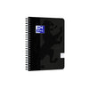 Oxford - Bloc spirale Touch A5 diamant 5x5mm 140 pages 80gr noir | 5 pièces