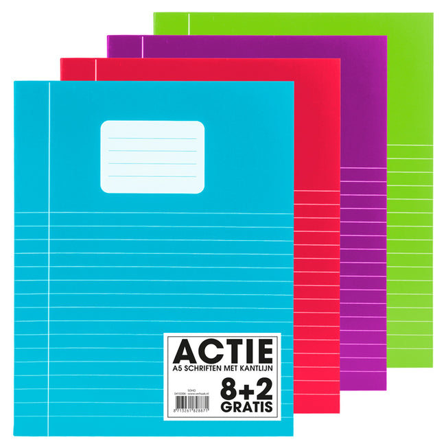 Verhaak - Écriture SOHO Trend A5 ligne 80 pages 70gr assortis 8+2 gratuits
