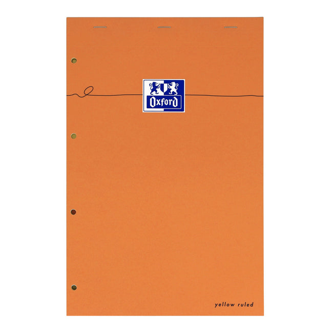Oxford - Bloc cours Orange Bloc-notes A4+ ligne 4 trous 160 pages 80gr orange