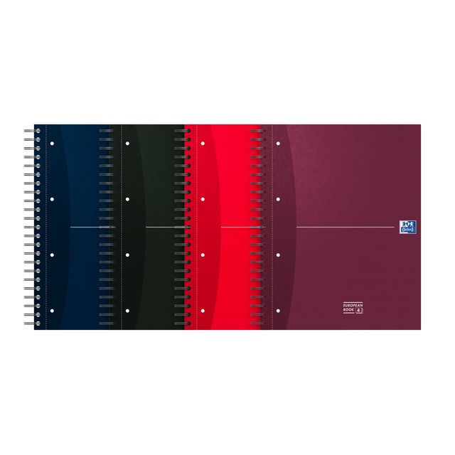 Oxford - Bloc de cours Essentials peanbook A4+ 4 trous 120 feuilles assorties | 5 pièces