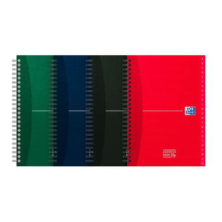 Oxford - Carnet d'adresses Essentials A5 72 feuilles double spirale assorties