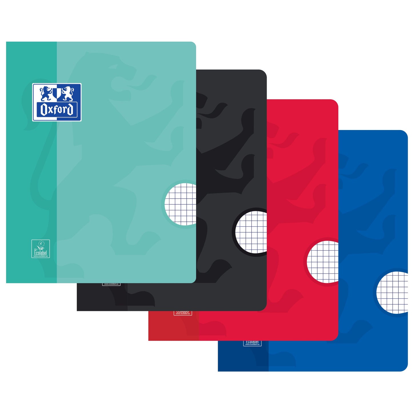 Oxford -  Schrift School A5 ruit 5x5mm 72 pagina's 80gr assorti | 10 stuks