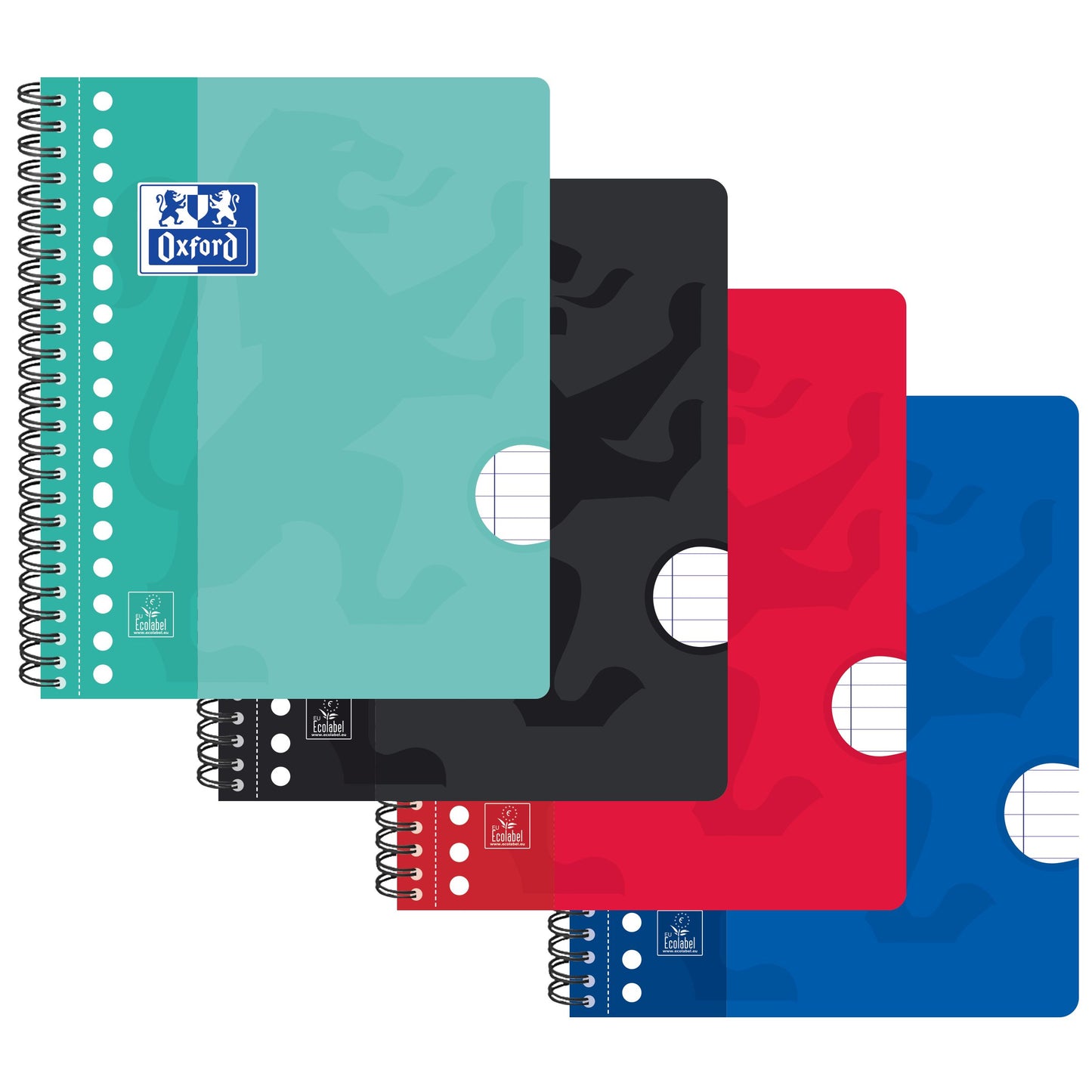 Oxford -  Collegeblok School A5+ lijn 17-gaats 160 pagina's 80gr assorti | 5 stuks